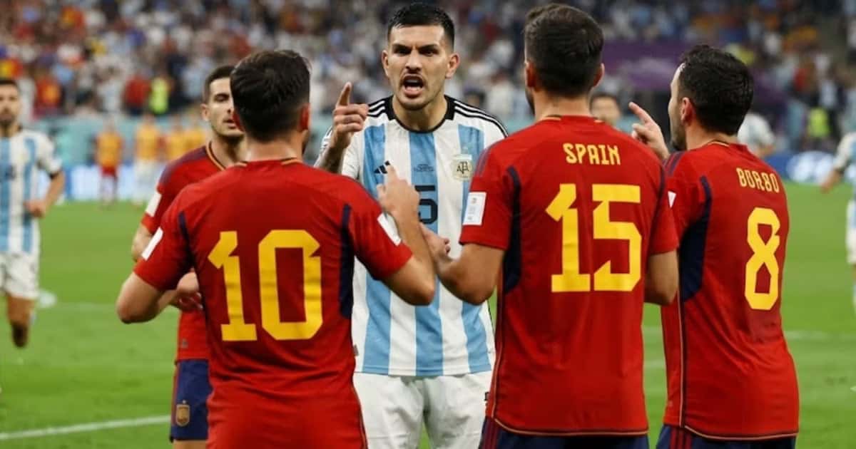 Leandro Paredes agredió a Eric García en la final del mundo