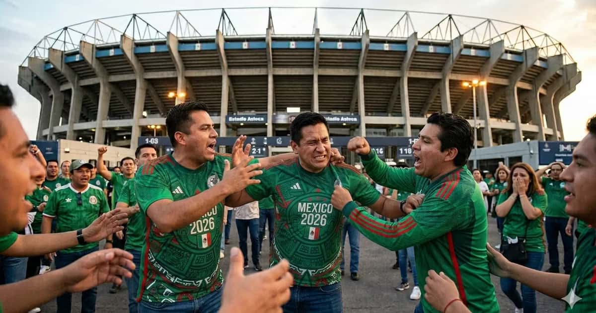 Aficionados mexicanos pelearon fuera del estadio Azteca