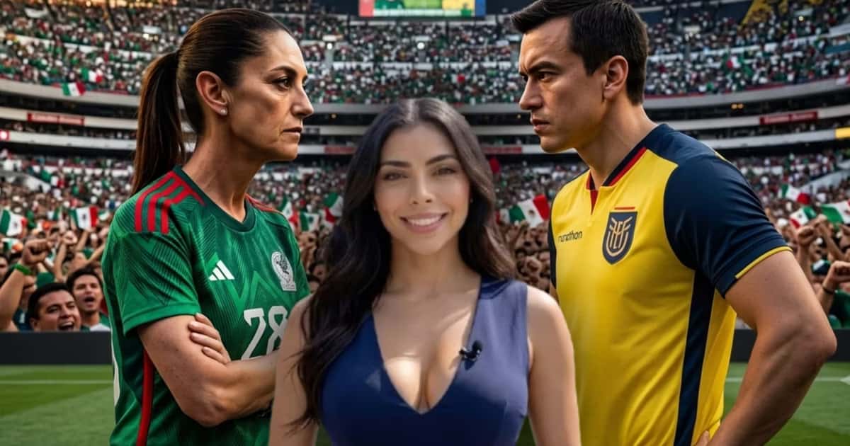 Claudia Sheinbaum y Daniel Noboa con las playeras de sus respectivos países