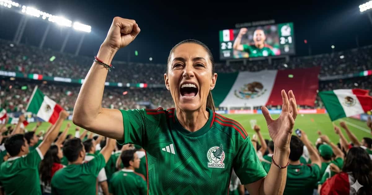 Sheinbaum festejó con euforia la victoria de México