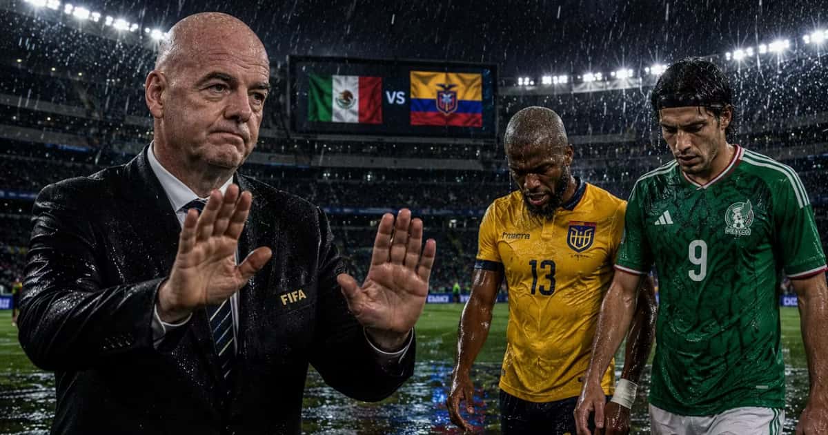 FIFA retrasó el México vs. Ecuador por tormenta eléctrica y el partido depende del protocolo climático.