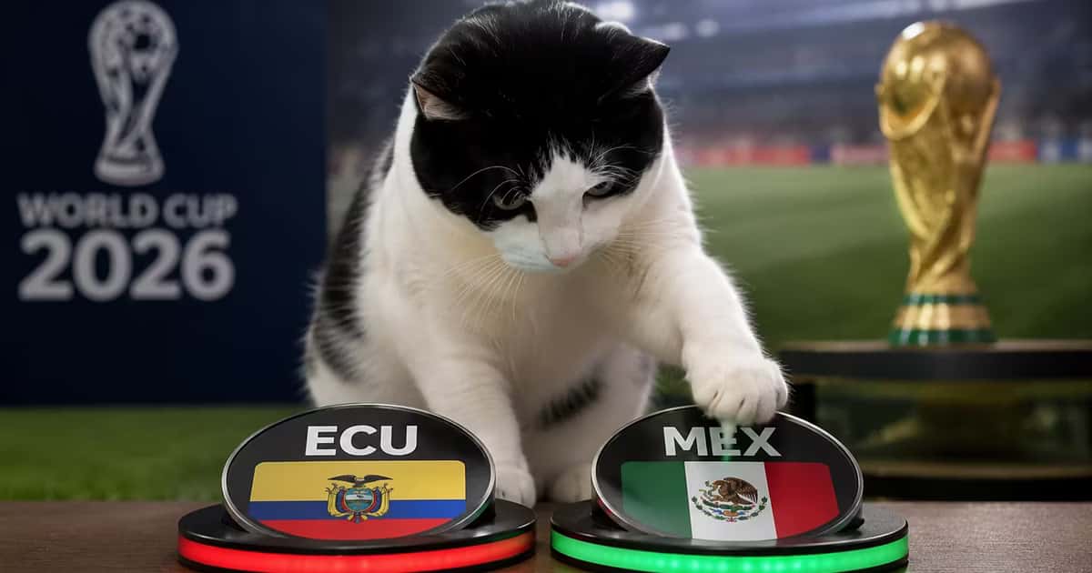 Un gato eligió la croqueta de México y predijo que el Tri se quedará con la llave ante Ecuador.