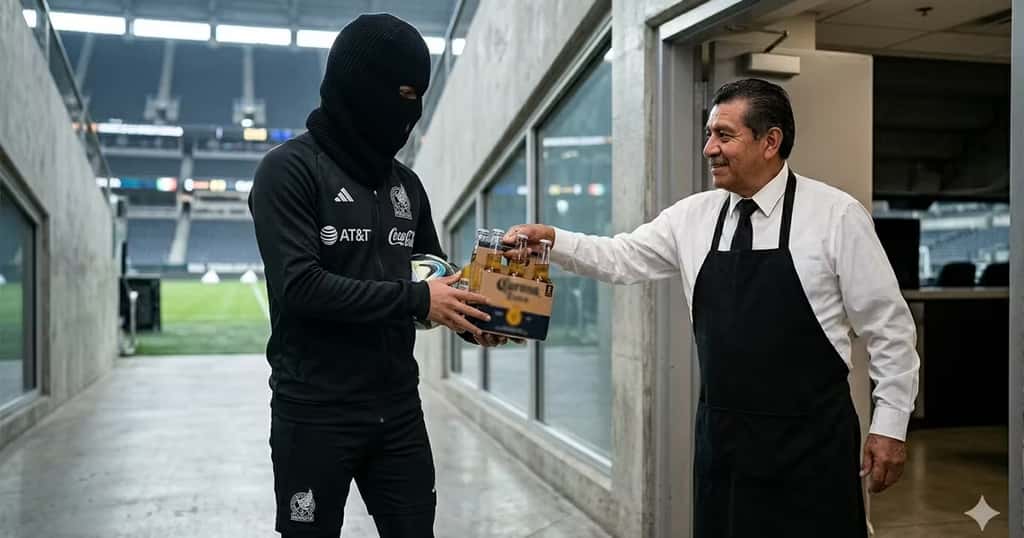 Jugador mexicano es captado recibiendo cervezas en el CAR, pero sería parte de un comercial publicitario