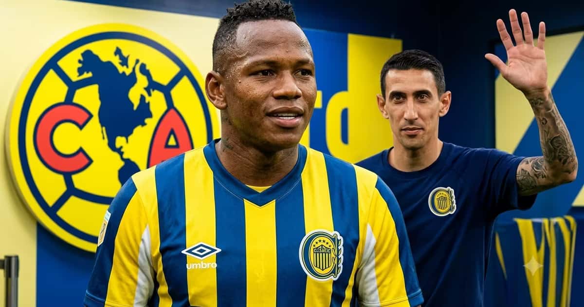 Jaminton Campaz siendo despedido por Angel Di Maria