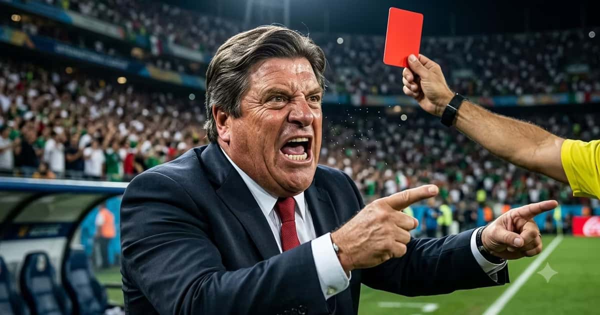 Miguel Herrera enojado mientras es expulsado