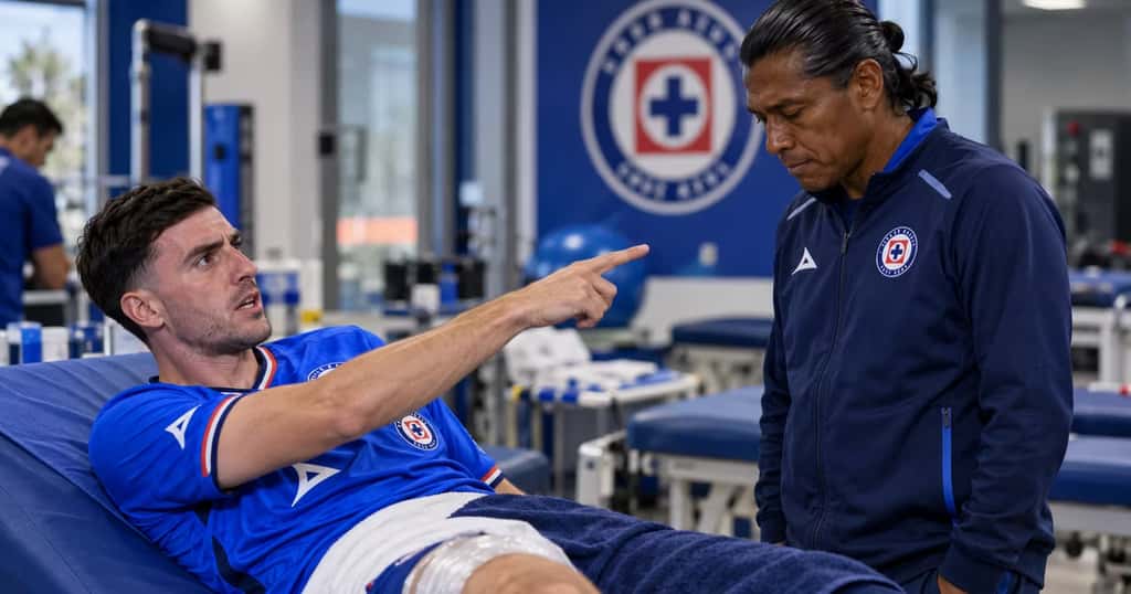 José Paradela no logra recuperarse de su lesión en Cruz Azul y responsabilizan a Huiqui