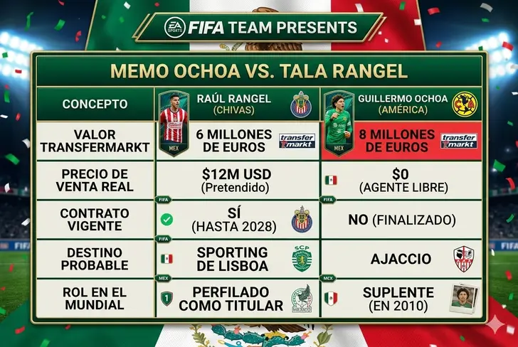 Comparativa de Guillermo Ochoa vs. Tala Rangel