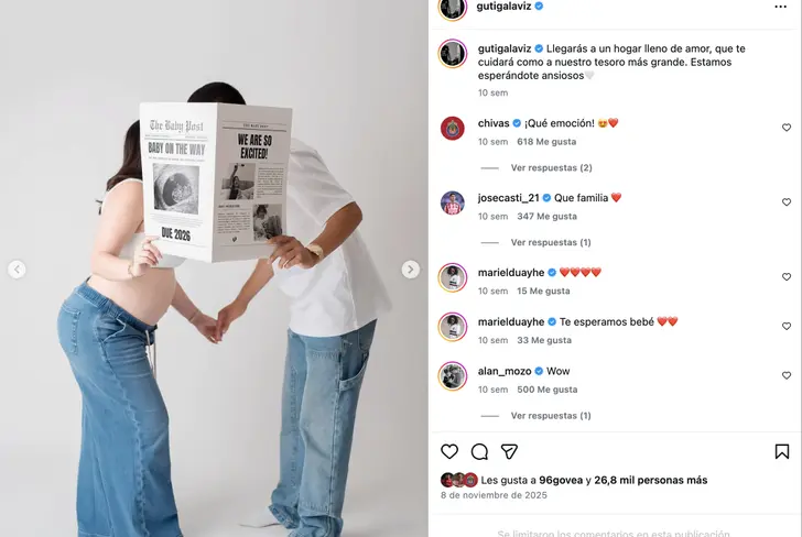 Erick Gutiérrez espera el nacimiento de su hija para este 2026