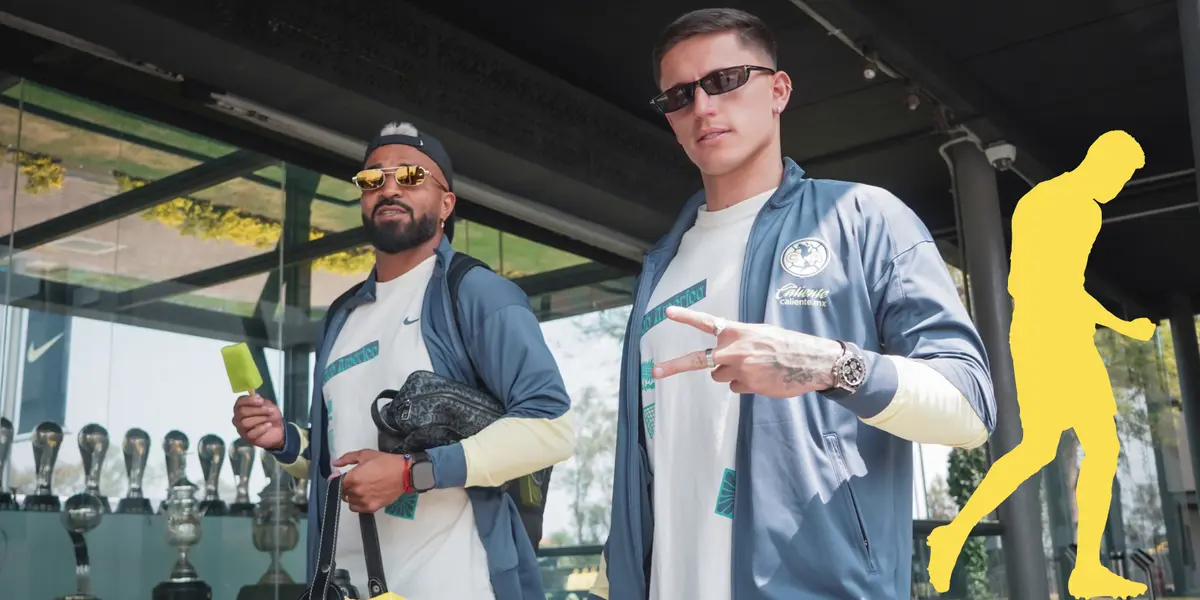 Brian y Aguirre rumbo a GDL. Foto; Club América
