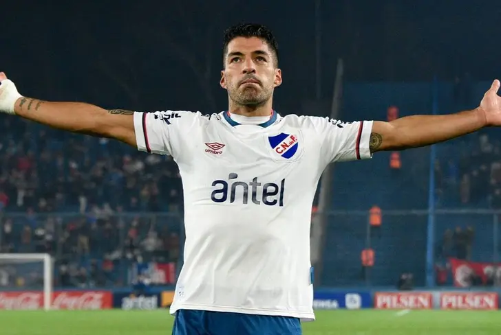 Luis Suárez tras anotar con el Bolso