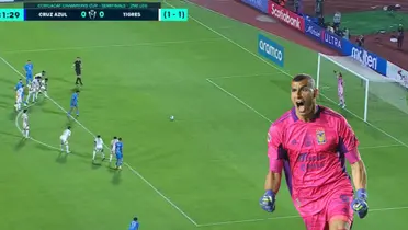 Captura de Concachampions del gol de Cruz Azul