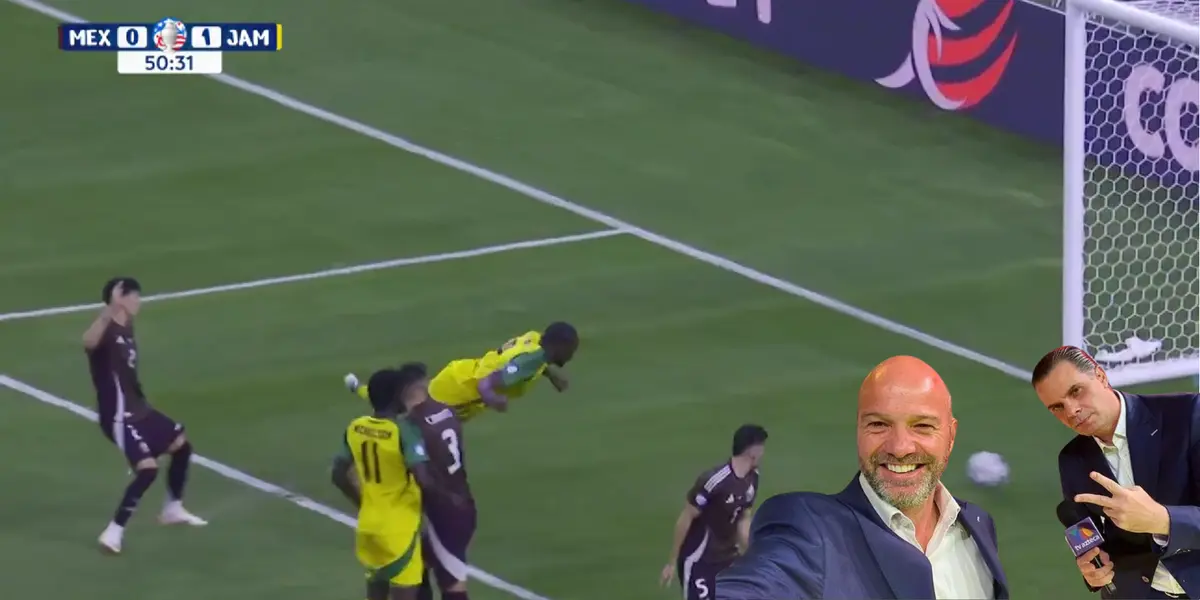 Captura de pantalla tomada de TV Azteca del gol anulado a Jamaica