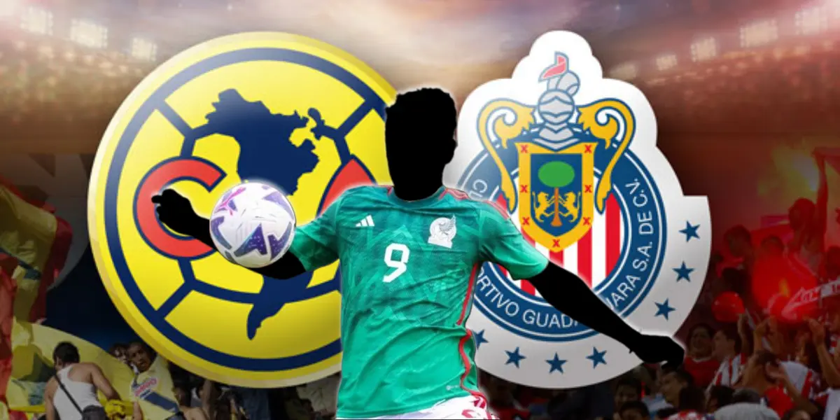 Futbolista incógnito del Tri junto a los escudos de Chivas y América / FOTO ESPN