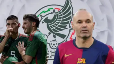 Johan Vásquez y Santiago Giménez junto a Andrés Iniesta / FOTO GETTY IMAGES