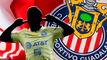 Jugador incógnito del América junto al escudo de Chivas / FOTO DEBATE