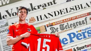 Mateo Chávez en su presentación con el AZ Alkmaar / FOTO X