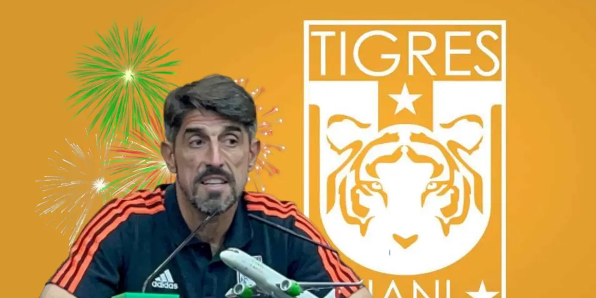 Veljko Paunovic y fuegos artificiales detrás de el/Foto Orgullo Tigre.
