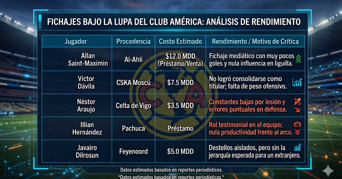 Fichajes del América en la gestión de González Iñárritu
