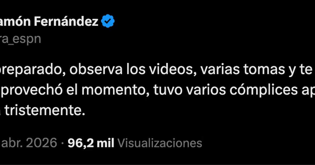 Publicación de José Ramón Fernández sobre las disculpas de David Faitelson